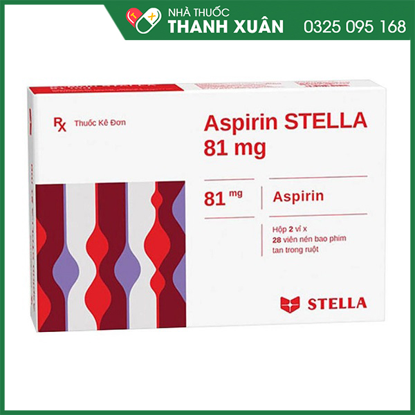 Aspirin Stella 81mg dự phòng đột quỵ, nhồi máu cơ tim